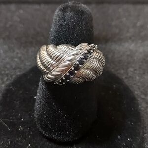 Elegant Sterling Silver and Sapphire Women's Ring